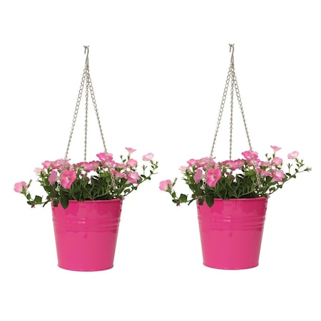 Next2Nature S/2 Enameled Galvanized Steel Hanging Planter NE3543840